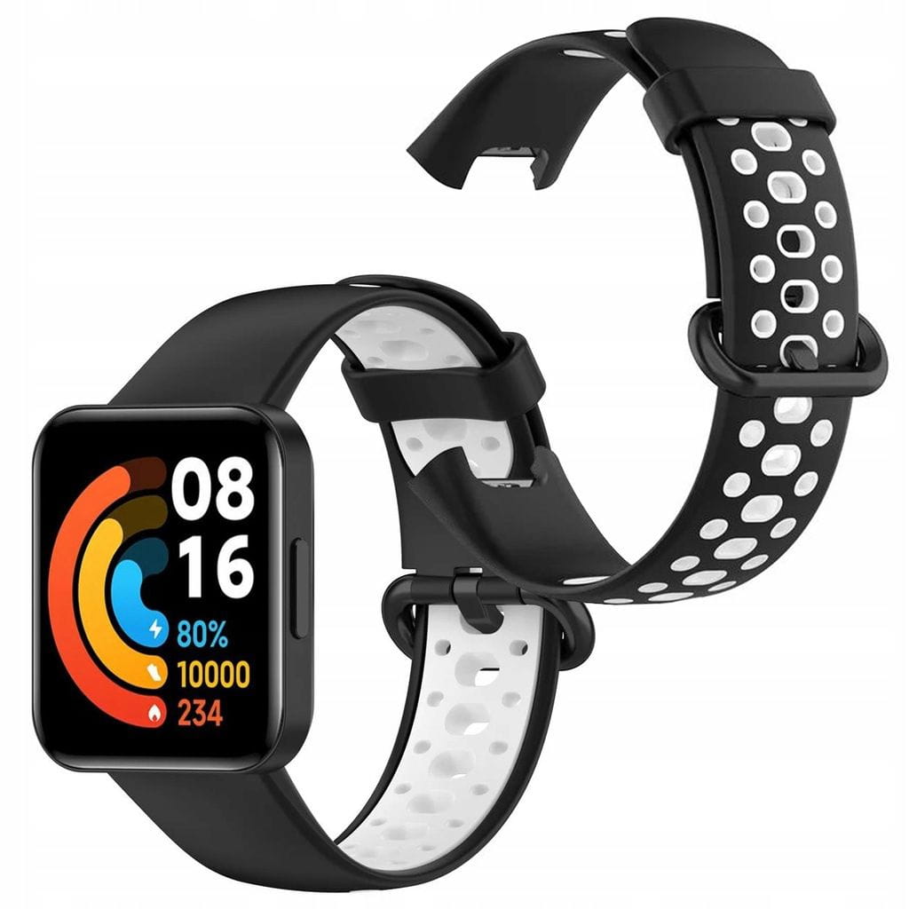 Pasek Silikonowy do Xiaomi Redmi Watch 2 Lite Czarno - Biały