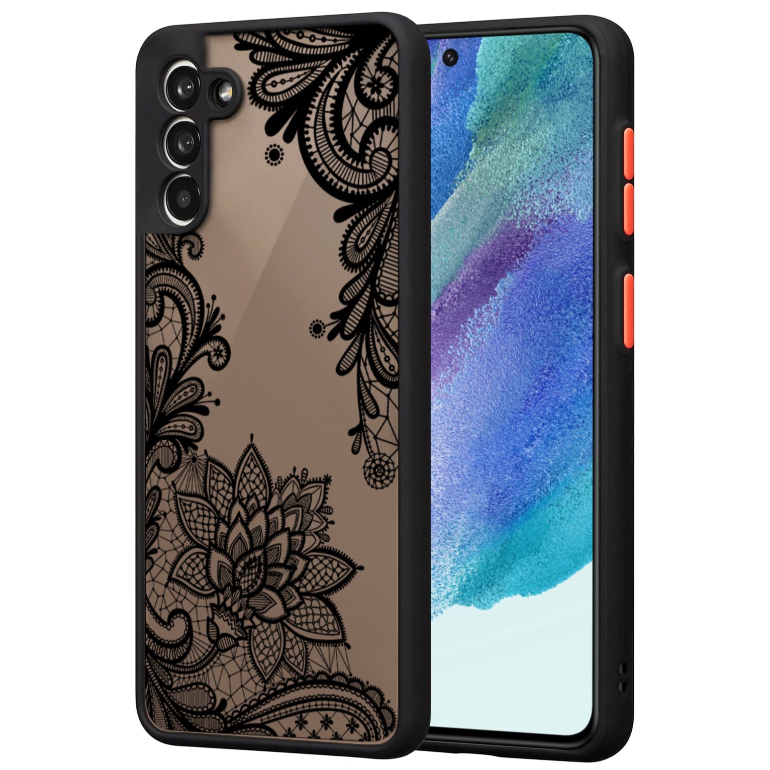 Etui  Kwiatowe, Koronkowe Ornamenty - Oppo A17