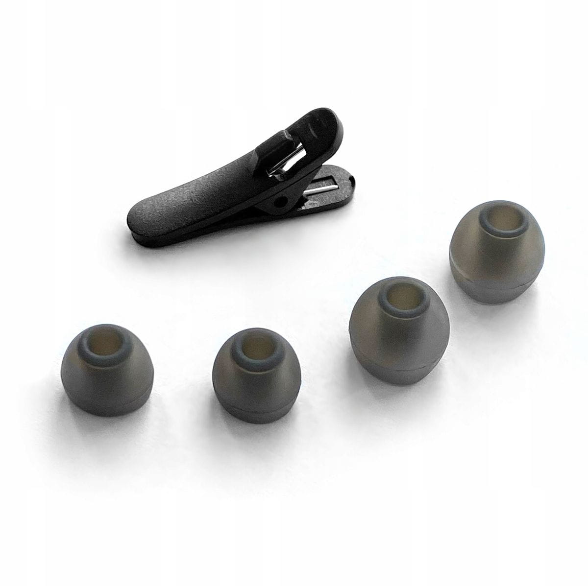 Gumki Do Słuchawek 2 Komplety + Klips Czarne