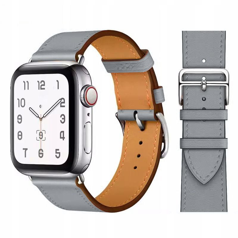 Opaska Pasek Skórzany do Apple Watch 38/40/41 mm — szary