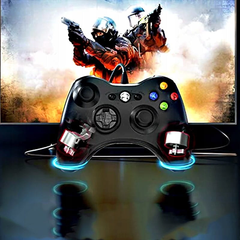 KONTROLER GAMEPAD PAD do XBOX 360 / SLIM PC KONSOLI USB DUAL SHOCK Kolor czarny