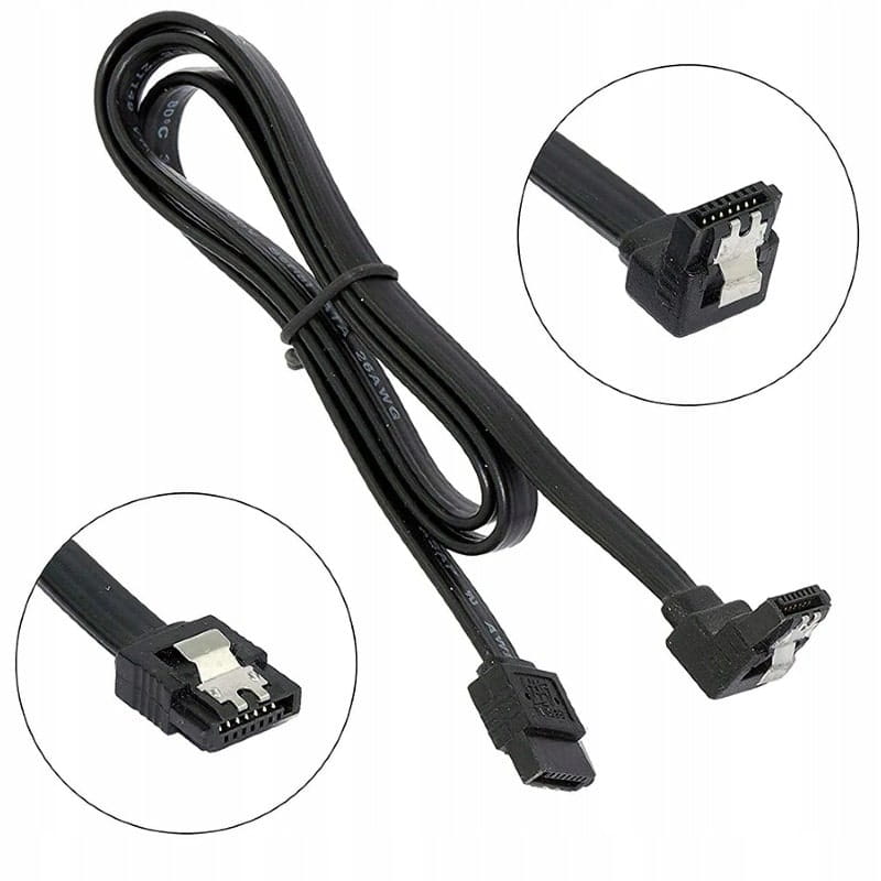 ADAPTER KABEL KĄTOWY 90 SATA III - SATA III 3 6GB/S 40 CM Z ZATRZASKIEM