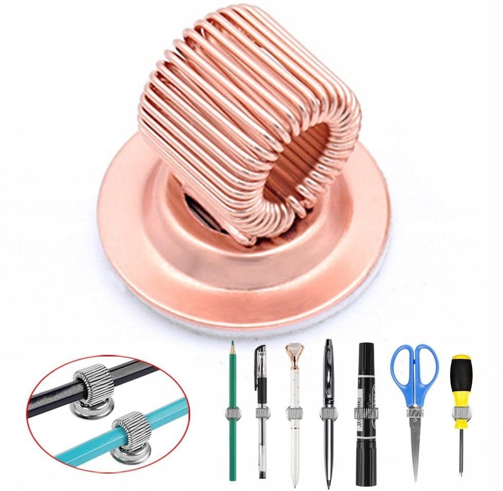 UCHWYT NA DŁUGOPIS NAKLEJANY UNIWERSALNY METALOWY ORGANIZER RÓŻOWY