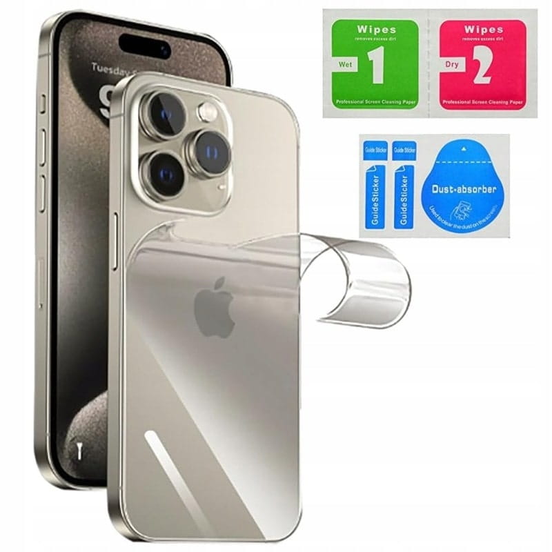 Hydrogelowa Folia na TYŁ do Apple iPhone 15 Pro — przezroczysta ochrona 3D