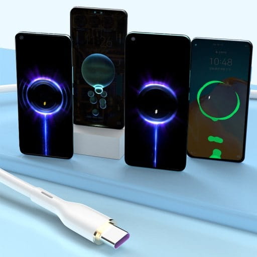 MOCNY KABEL DO ŁADOWANIA USB TYPE-C USBC FAST CHARGE 150W 6A 1 METR Złącza USB - USB typ C