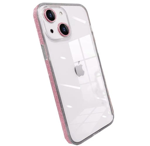  Etui Brokatowe Hard Case do iPhone 15 - Różowy