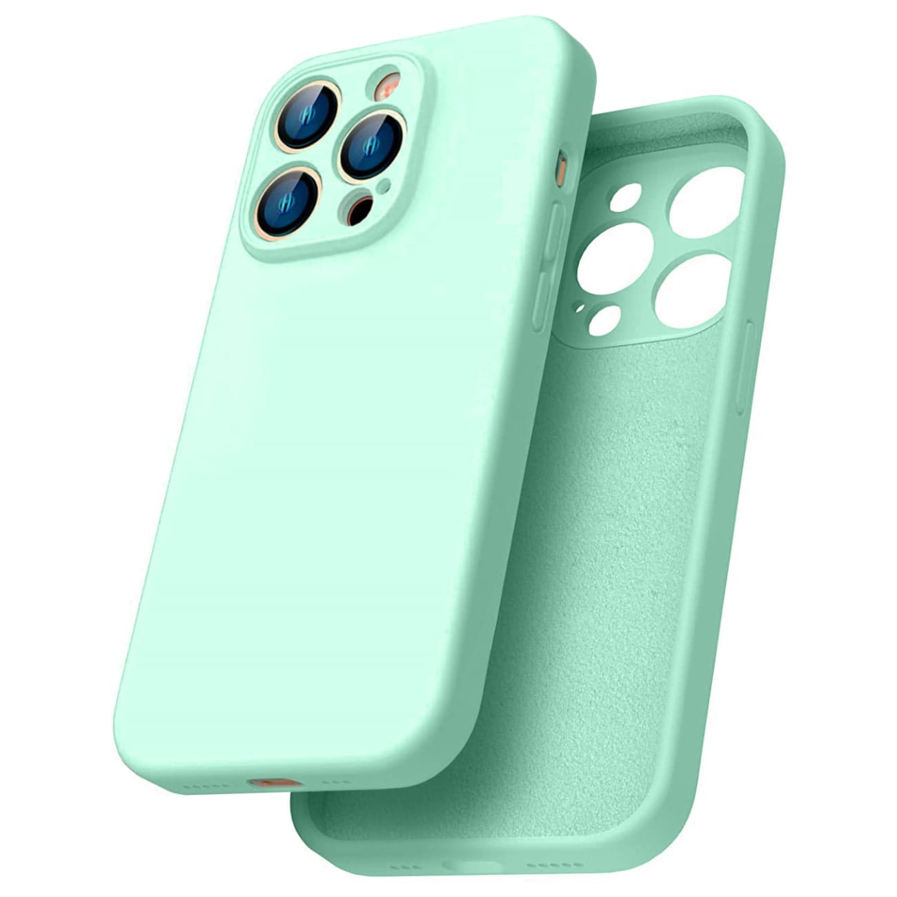 Etui Liquid Soft Silicone — iPhone 15 Plus, miętowe