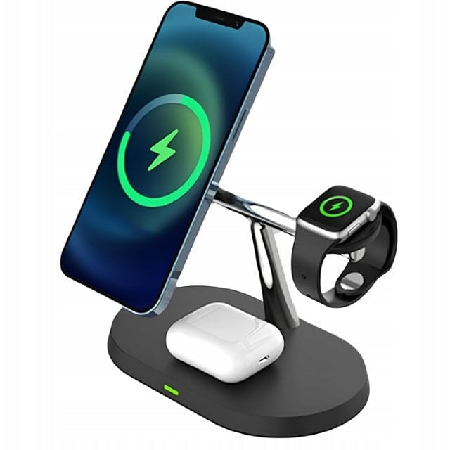  Ładowarka Bezprzewodowa (indukcyjna) 3w1 - iPhone, Airpods, Apple Watch - Czarny