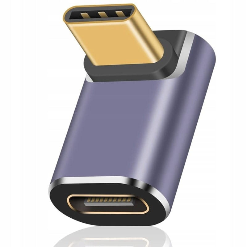 Adapter USB-C kątowy 90° - szybka transmisja 40 Gb/s i 100 W