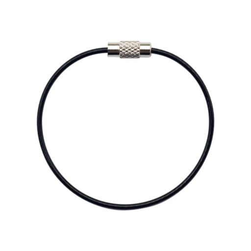 Linka Stalowa Skręcana - Kółko do Spinania Kluczy - Czarna