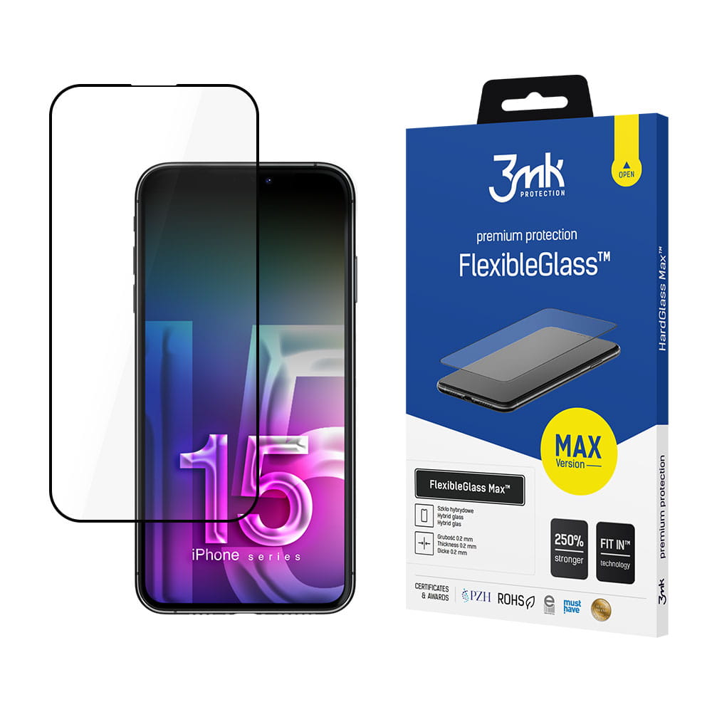 Szkło Hybrydowe Na Wyświetlacz 3MK FlexibleGlass Max — ochrona dla iPhone 13 / 13 Pro