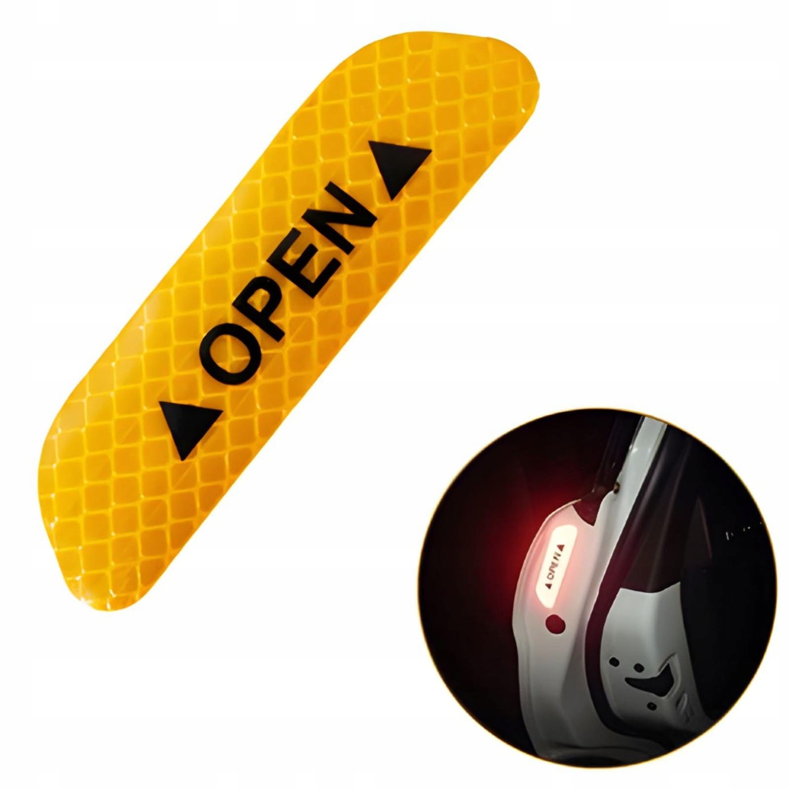 Odblask Ostrzegawczy "Open" na Drzwi Samochodu - 1szt. - Pomarańczowy