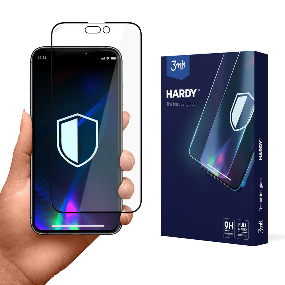 Szkło Hartowane 3mk Hardy Apple iPhone 14 / 14 Pro Czarne