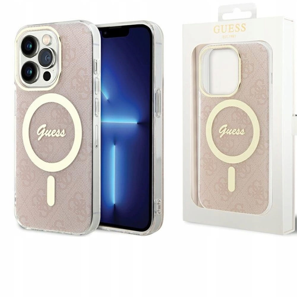 Etui Guess do iPhone 15 Pro Max - Hardcase MagSafe, różowe