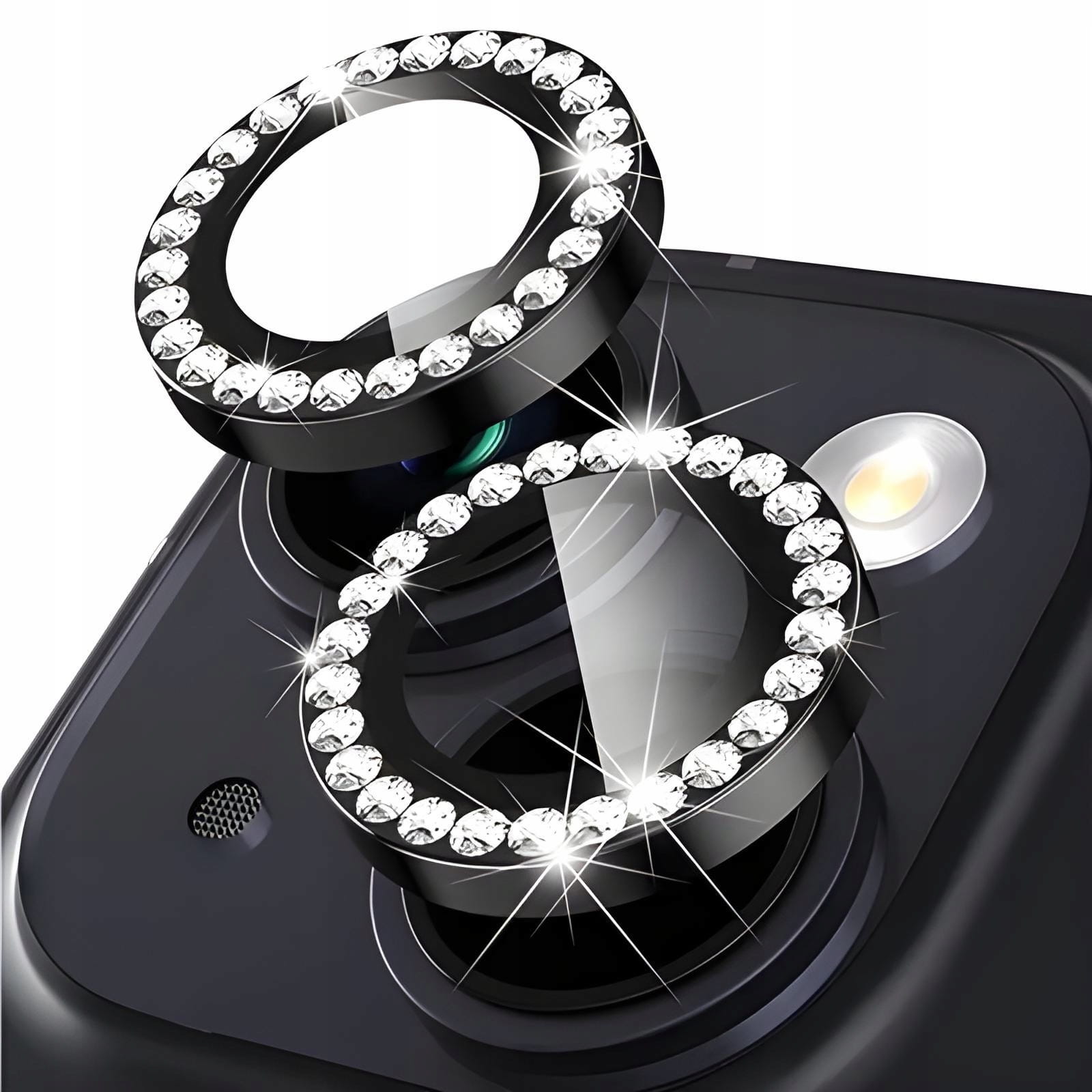 Zestaw 2 Szkieł Hartowanych na Obiektywy Aparatu - iPhone 12 Mini - Czarne 