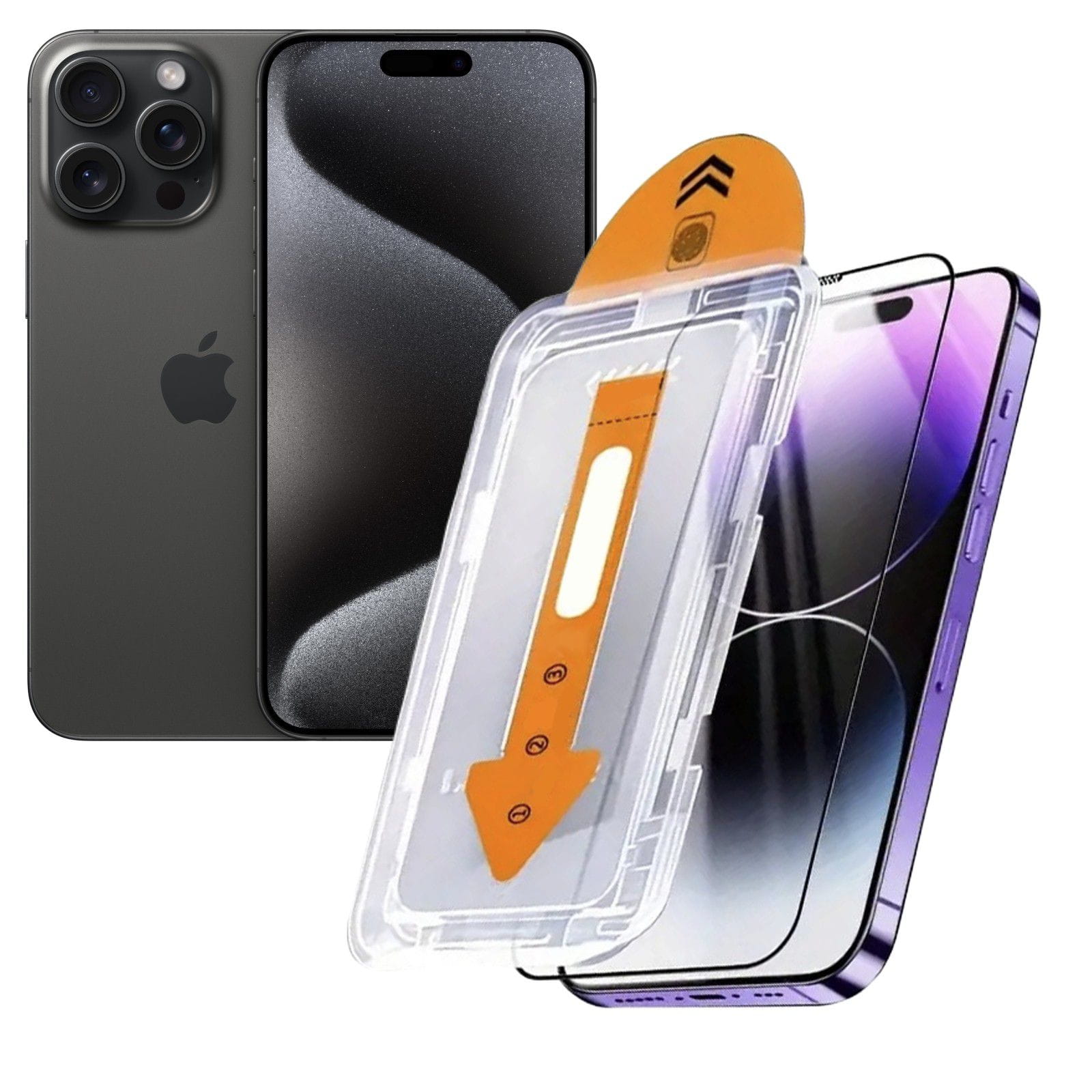 Szkło Hartowane z Ramką Montażową - iPhone 15 Pro Max, ochrona 9H