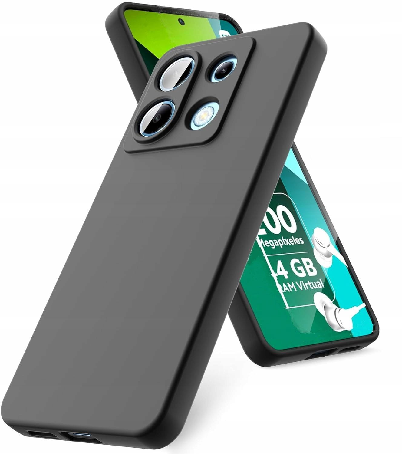 Etui Liquid Soft Silicone - Xiomi Redmi Note 13 Pro 4G - Czarne