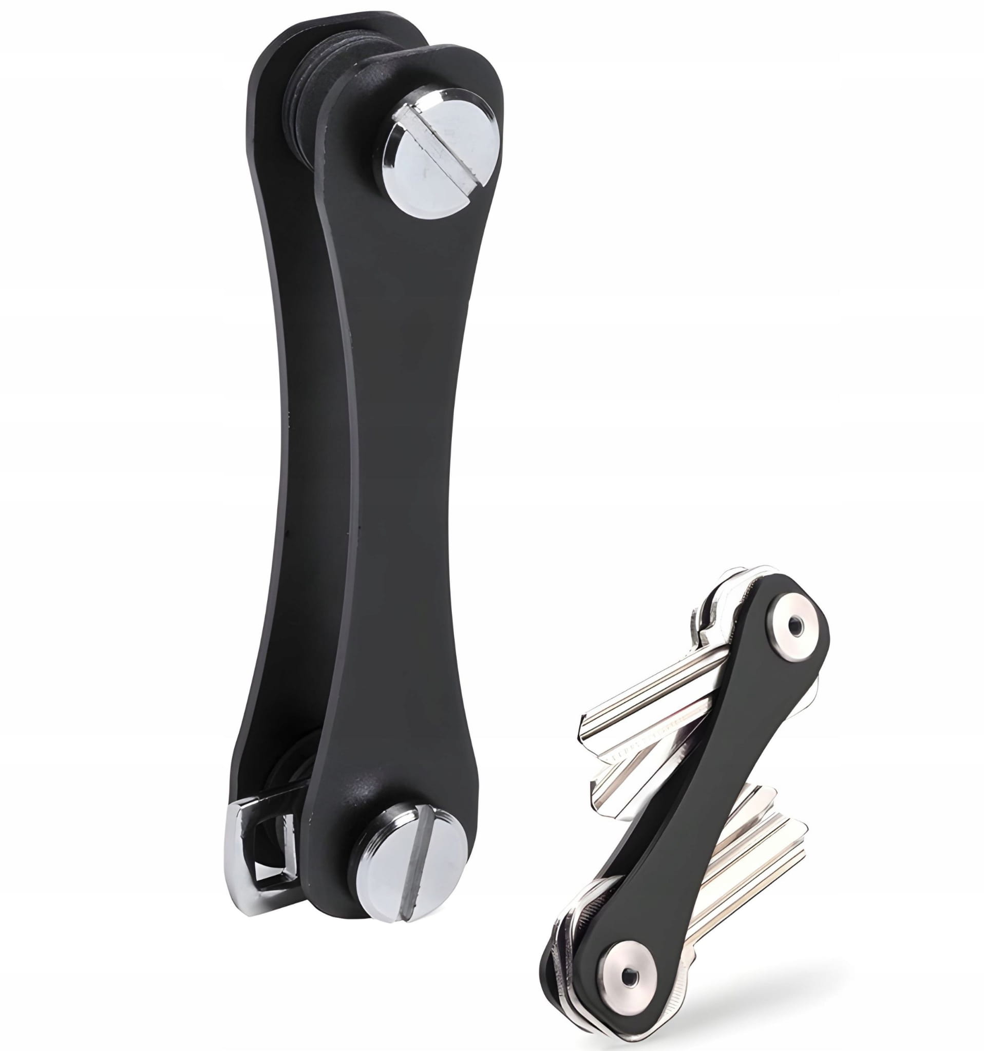 Brelok, Organizer na Klucze - Aluminiowy  - Czarny