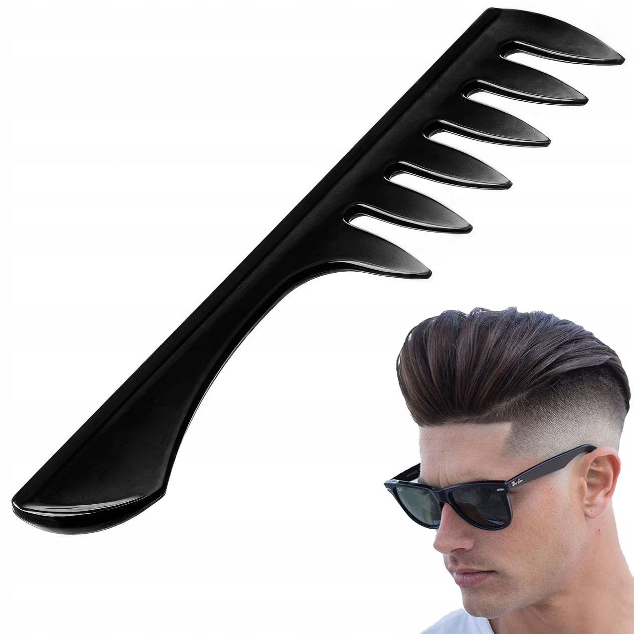 Męski Grzebień do Układania Teksturowania Włosów - Czarny