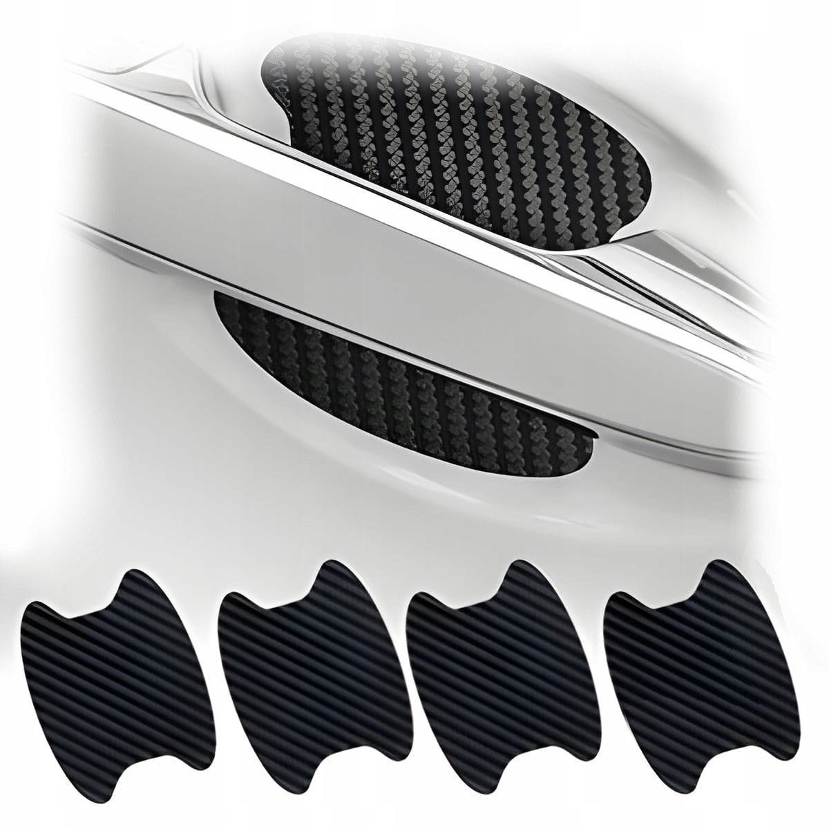 Folia Karbonowa Naklejka Ochronna Pod Klamki Samochodowe - 4 szt.