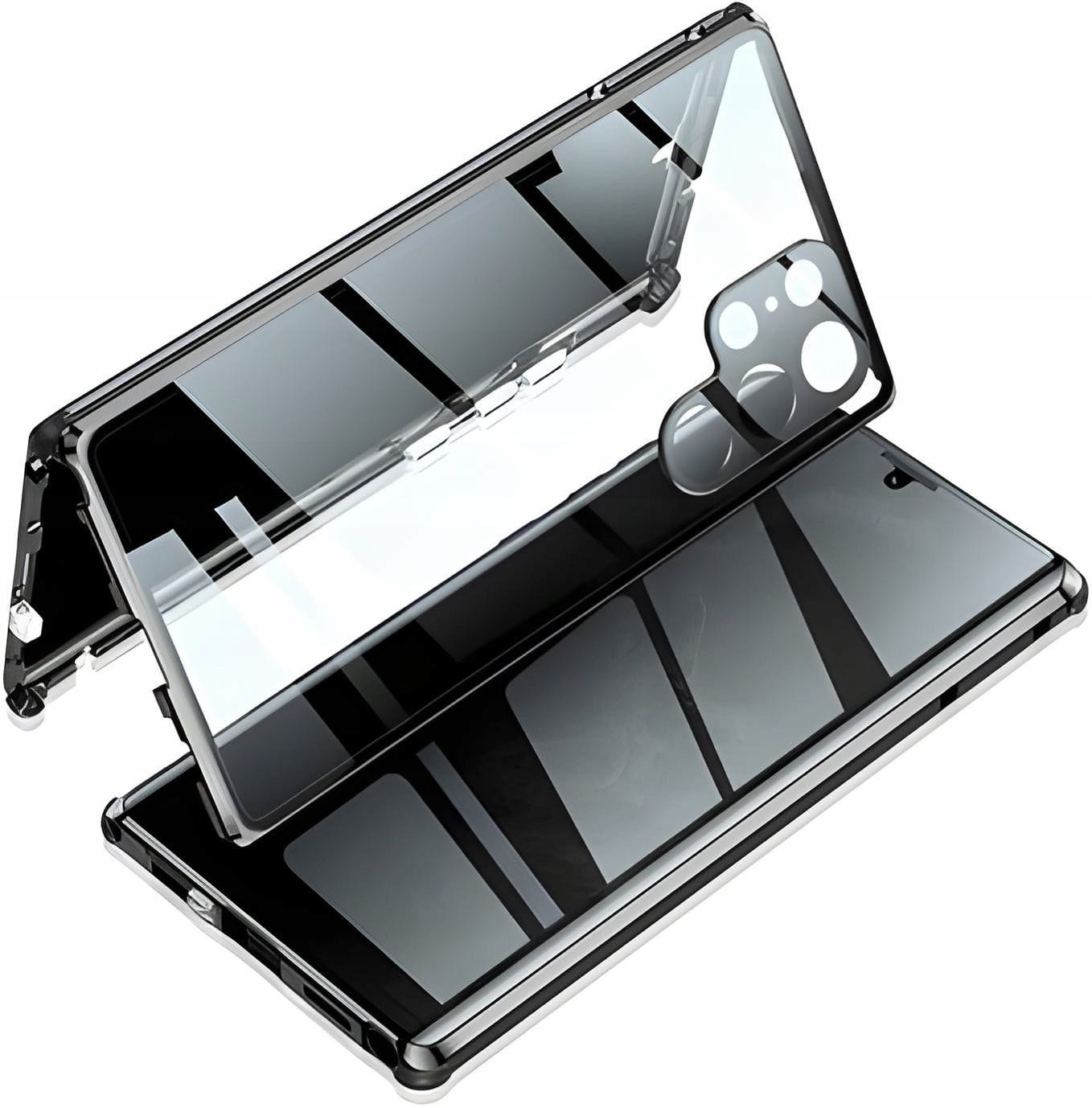 Etui Prywatyzujące Dual Magneto - Samsung Galaxy S23 Ultra - Czarne 