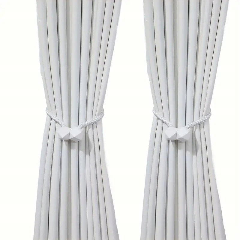 Upięcie Do Zasłon, Firan - Magnetyczne Geometryczne Wzory - Biały - 2 szt.