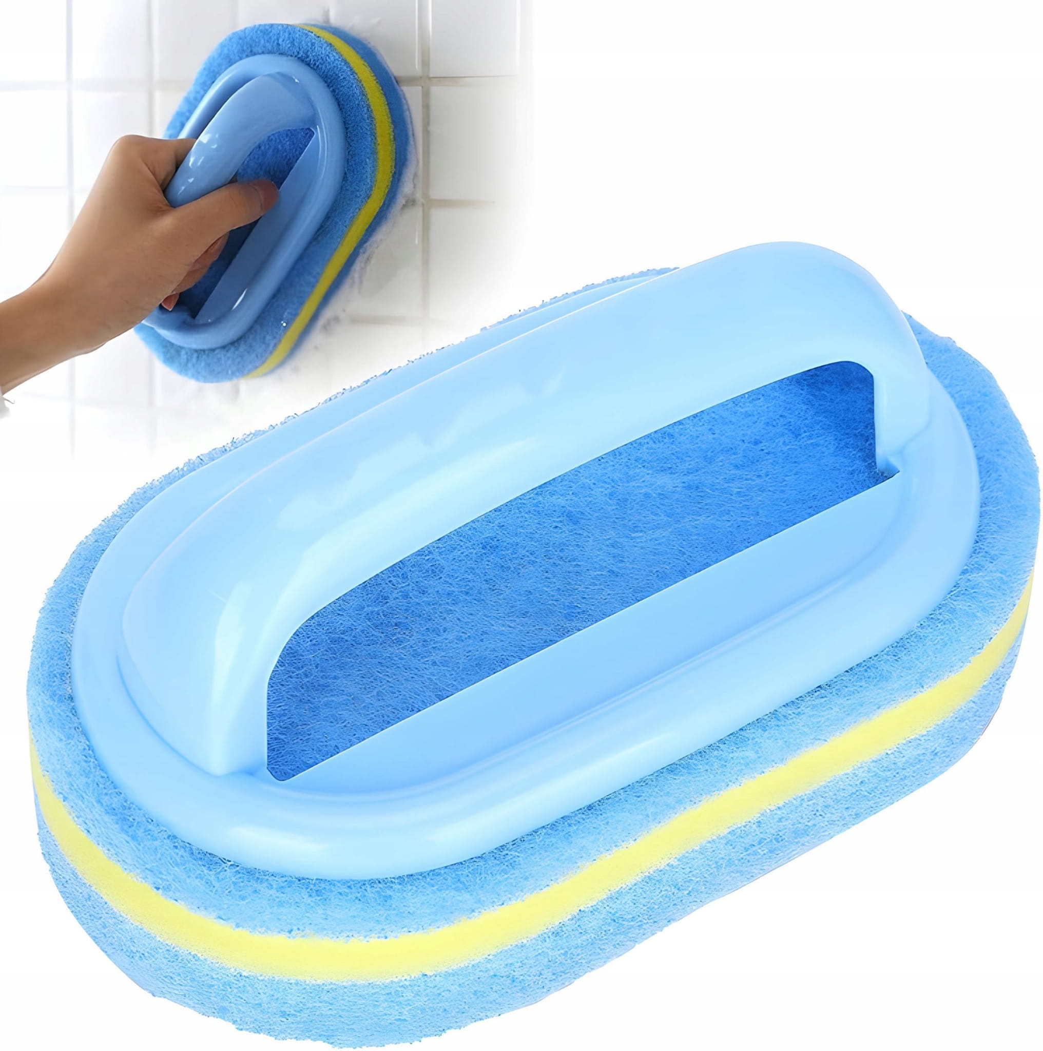 Gąbka z Uchwytem do Czyszczenia Kuchni, Łazienki, Płytek, Naczyń