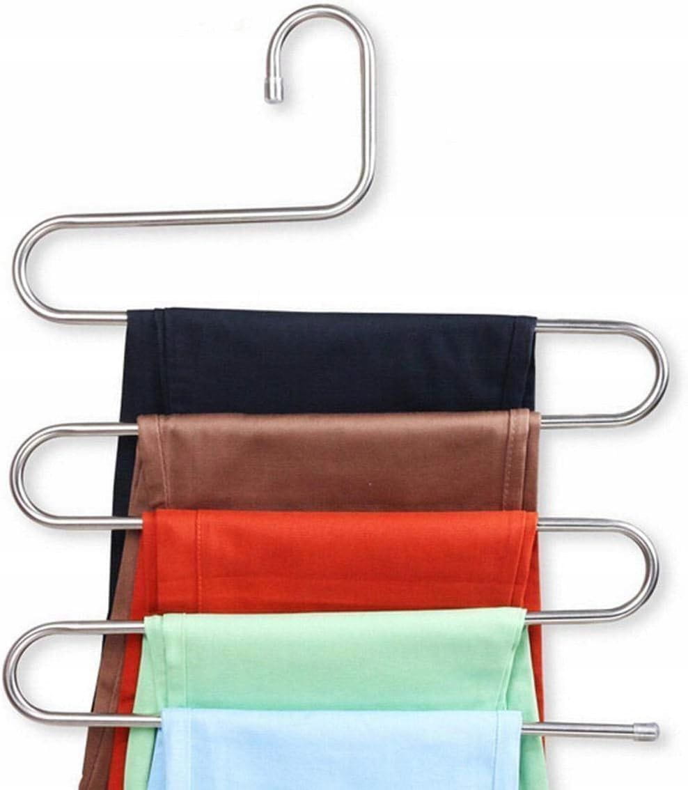 Wieszak Wielopoziomowy do Szafy na Ubrania Paski - Srebrny