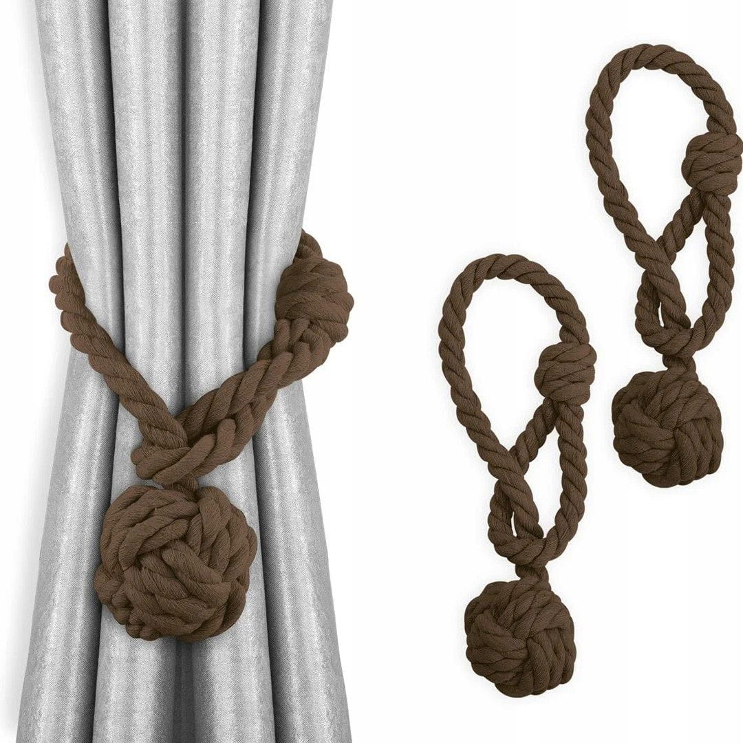 Upięcie Do Zasłon, Firan - Węzeł - Brązowe - 2 szt.
