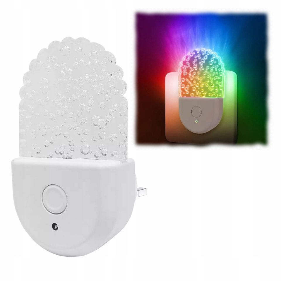 Lampka Nocna Kolorowa LED do Gniazdka — delikatne, automatyczne oświetlenie