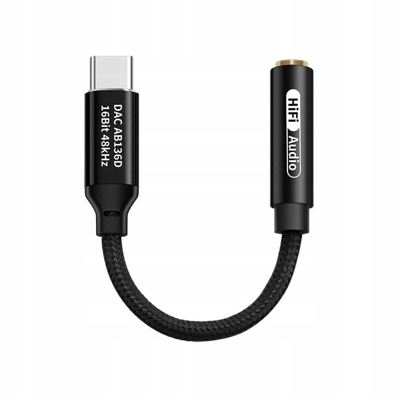 Adapter DAC AB136D, USB-C na jack 3,5 mm