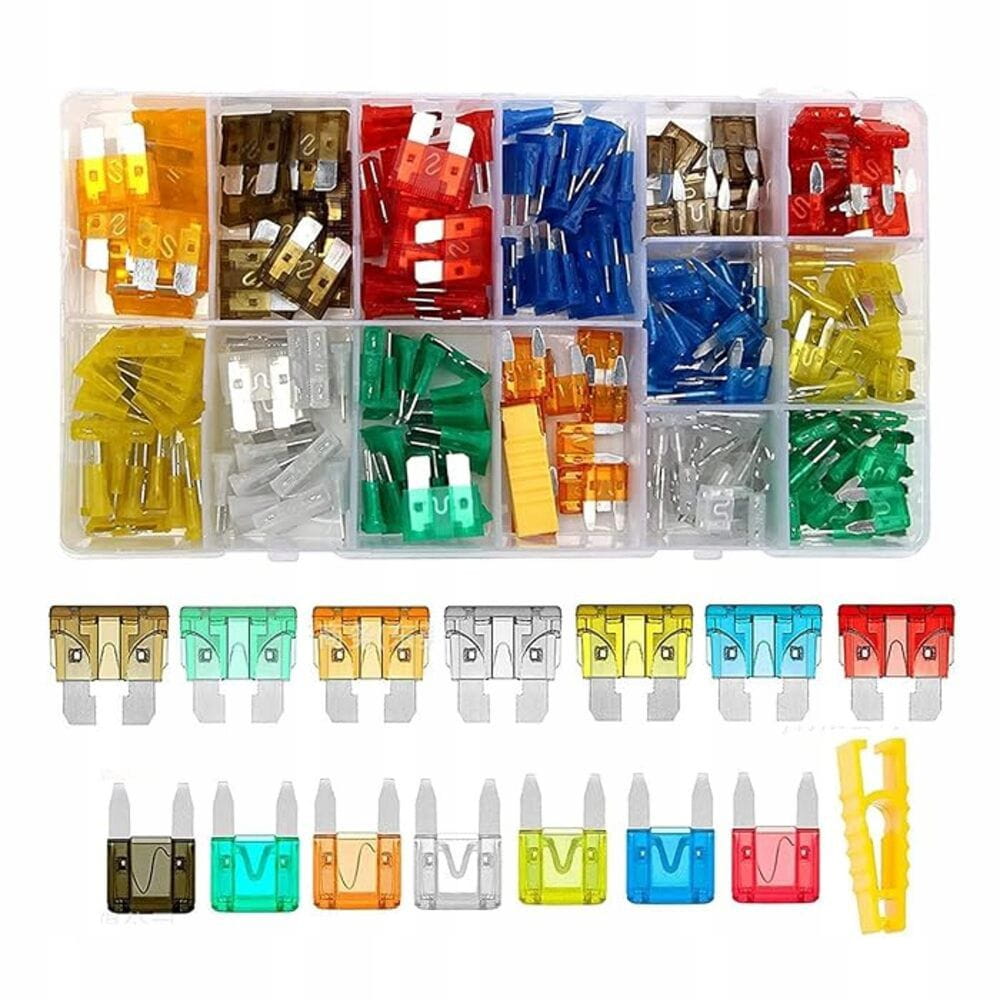 Bezpieczniki Samochodowe Uniwersalne Zestaw - 220szt. - 5A-30A 