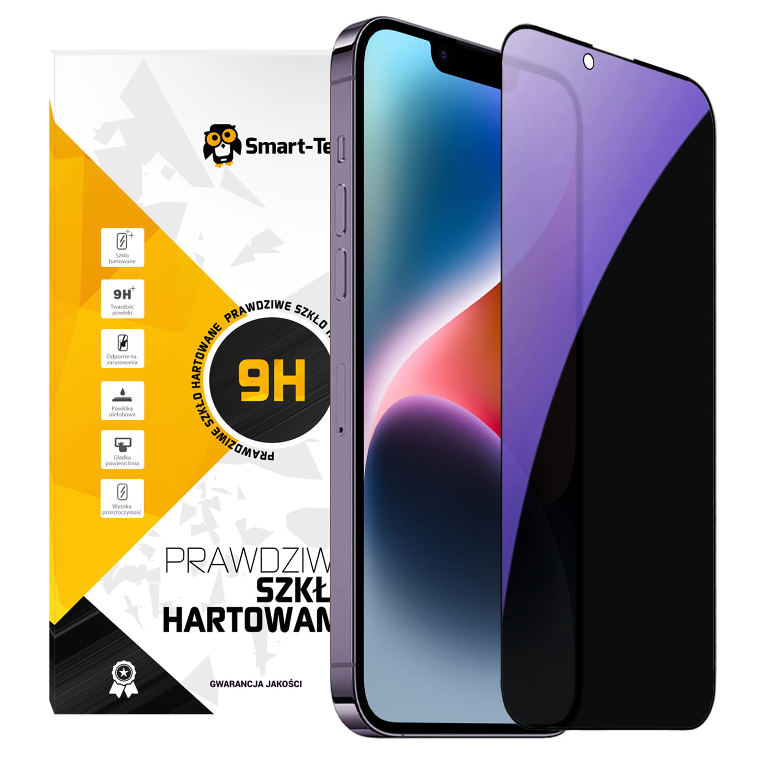 Szkło Prywatyzujące (Anti Spy) z Filtrem Światła Niebieskiego (Anti Blue) do iPhone 16 Plus