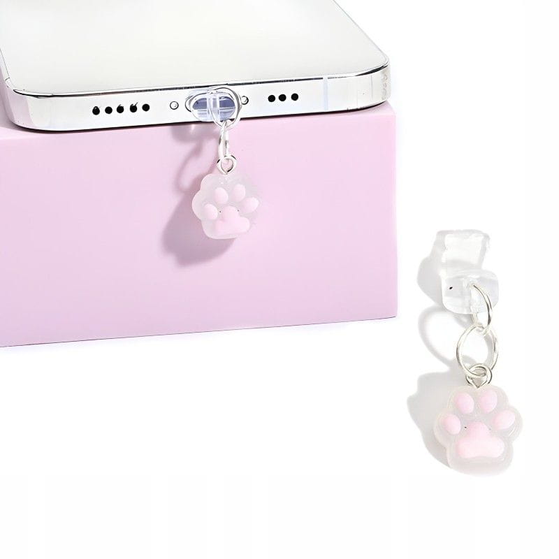 Zatyczka, Zaślepka Przeciw Kurzowi do microUSB - Psia Łapka - Różowa 