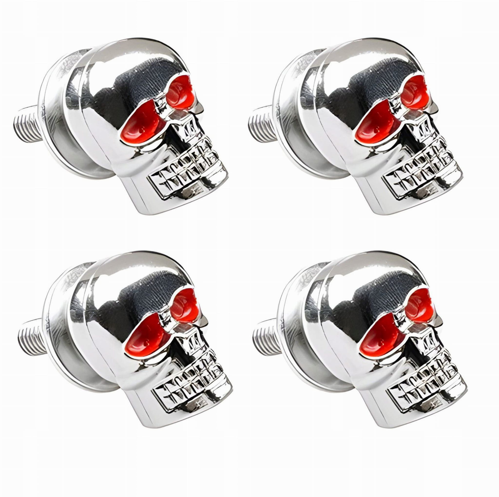 Śruby na Tablice Rejestracyjną - Srebrne Czaszki