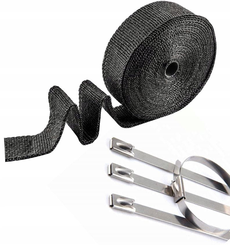 Bazaltowy Bandaż Termiczny do Wydechu - 4m - Czarny