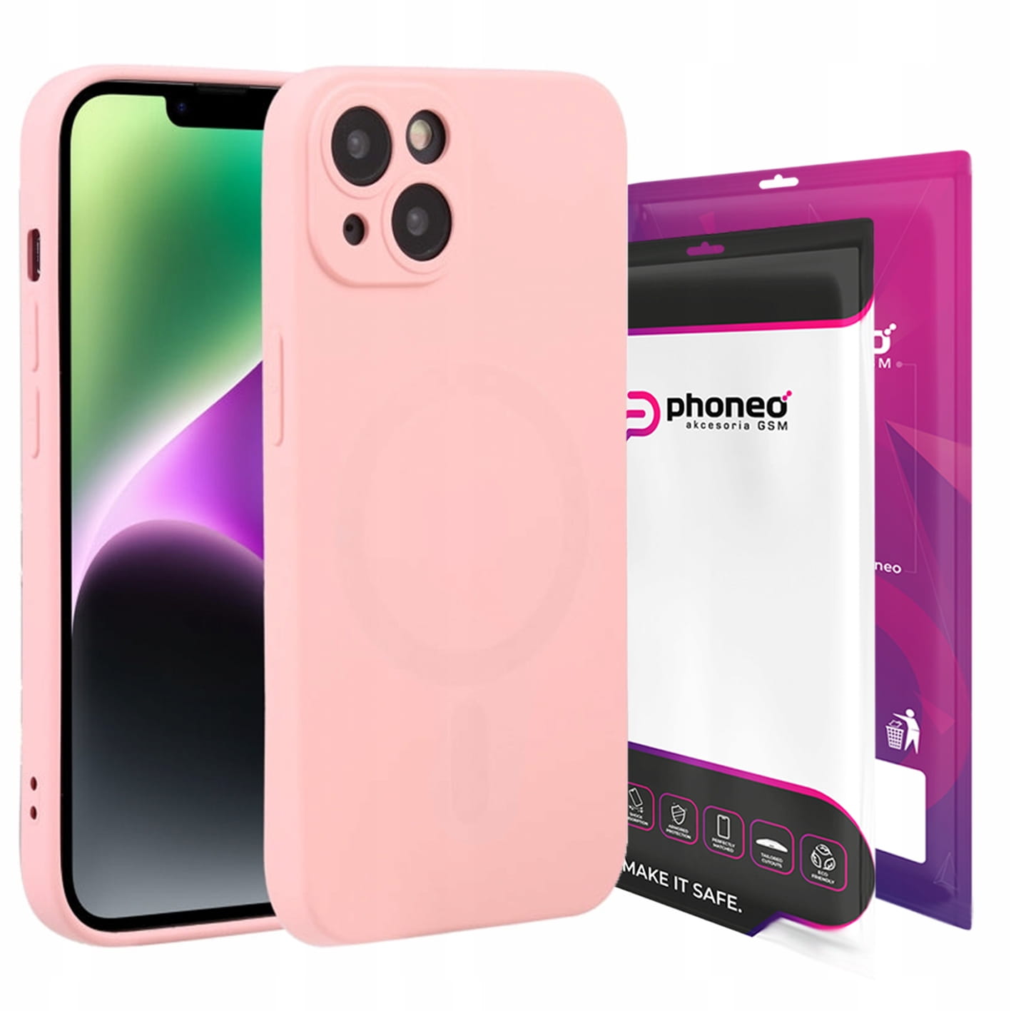 Etui Phoneo Liquid Soft Silicone do MagSafe - iPhone 15 Plus - Różowe