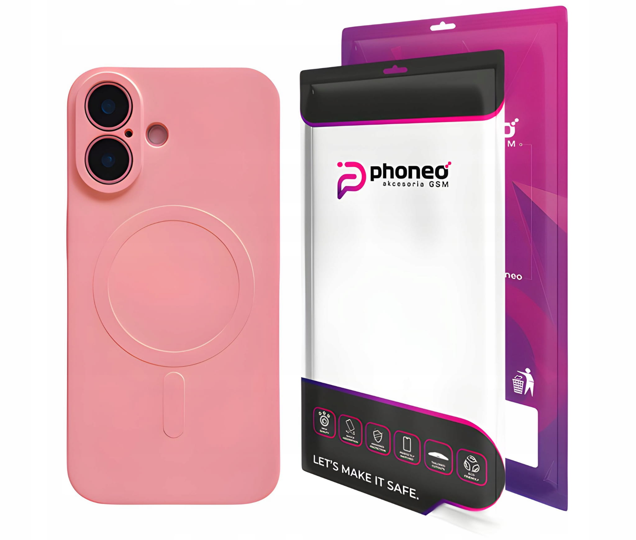 Etui Phoneo Liquid Soft Silicone do MagSafe - iPhone 16 - Różowe 