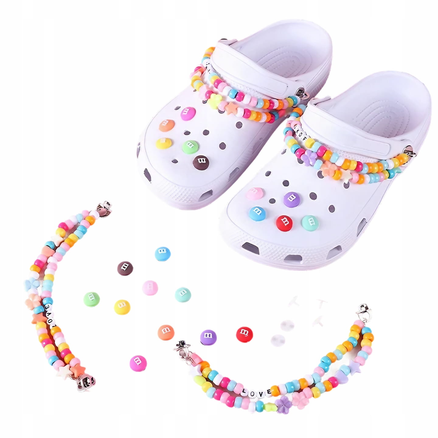 Wpinki, Przypinki na Buty Crocs — zestaw 10 kolorowych dekoracji