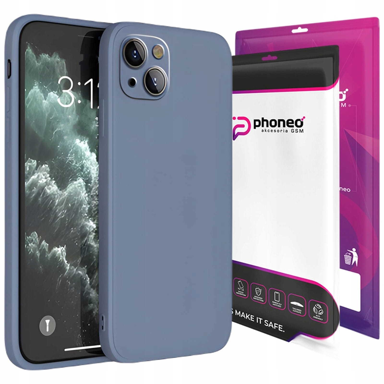 Etui Phoneo Liquid Soft Silicone do MagSafe - iPhone 13 - Pacific Blue