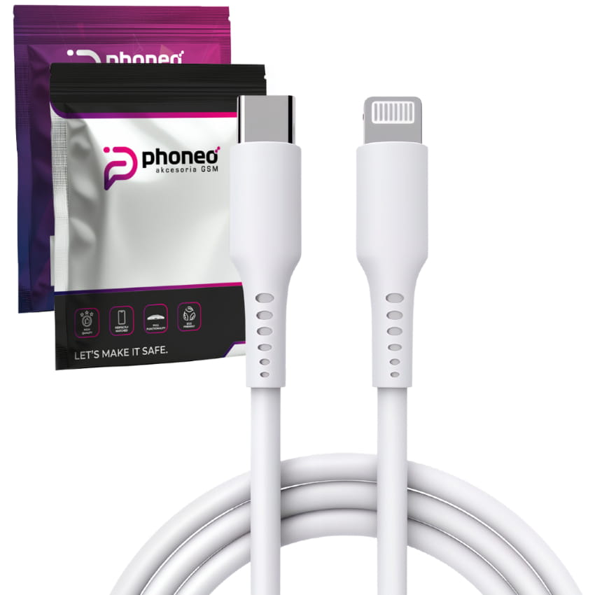 Kabel Phoneo® Premium MFi - USB-C do Lightning do iPhone iPad - 1m - Biały