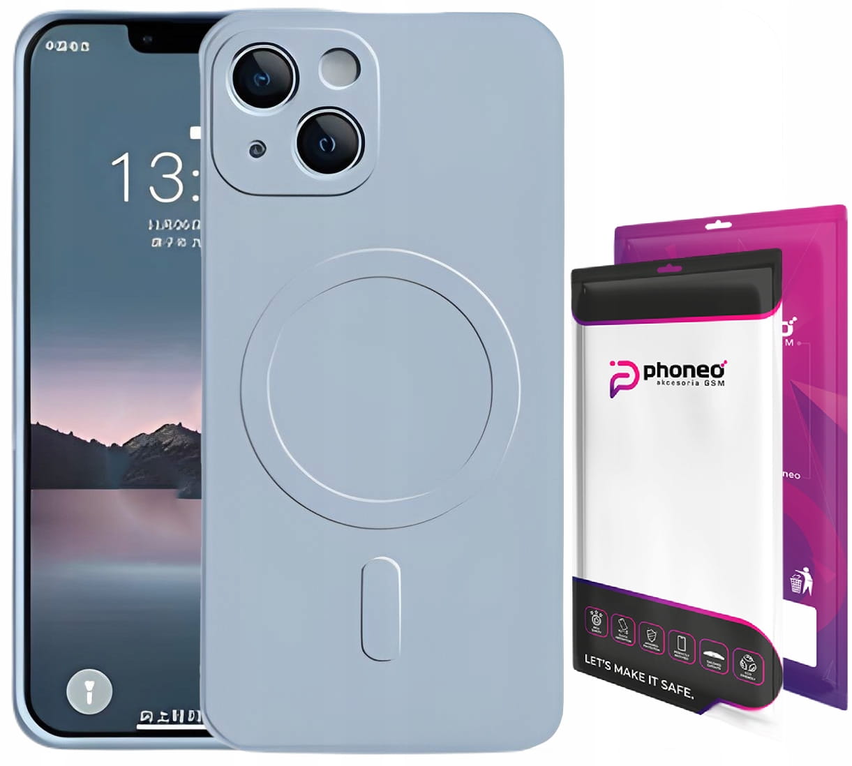 Etui Phoneo Liquid Soft Silicone do MagSafe - iPhone 15 Plus - Szare