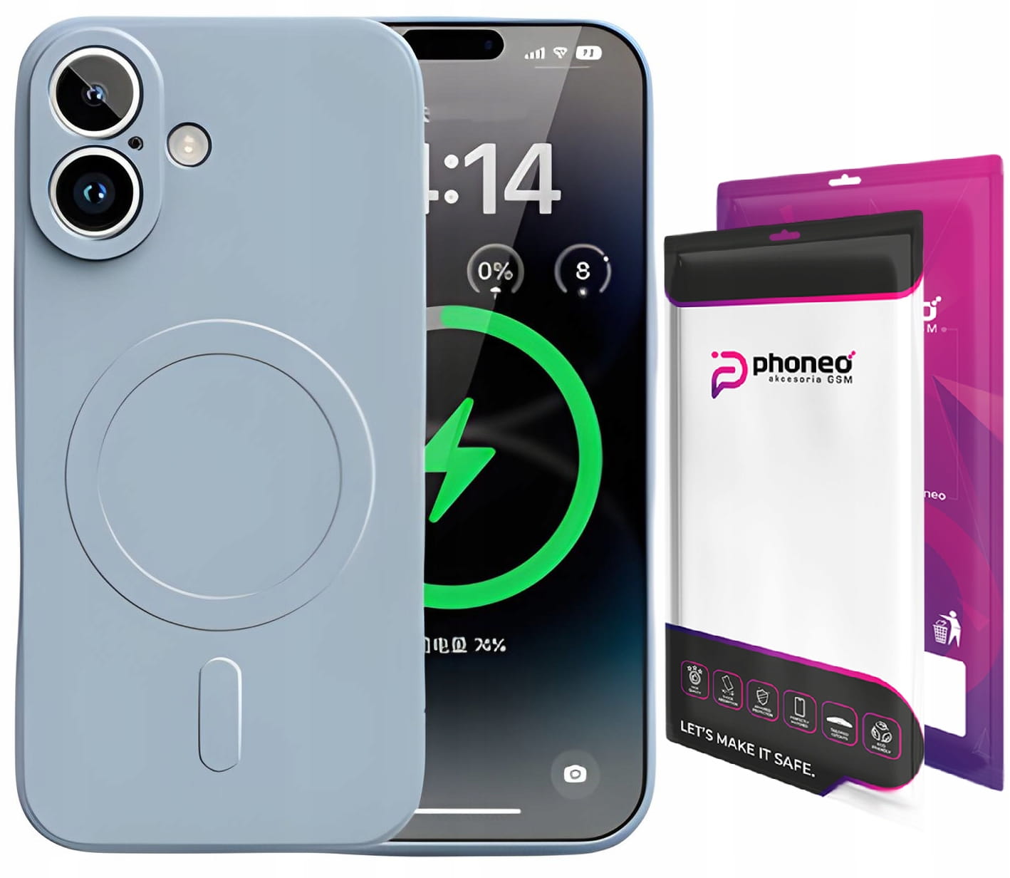 Etui Phoneo Liquid Soft Silicone do MagSafe - iPhone 16 - Szare