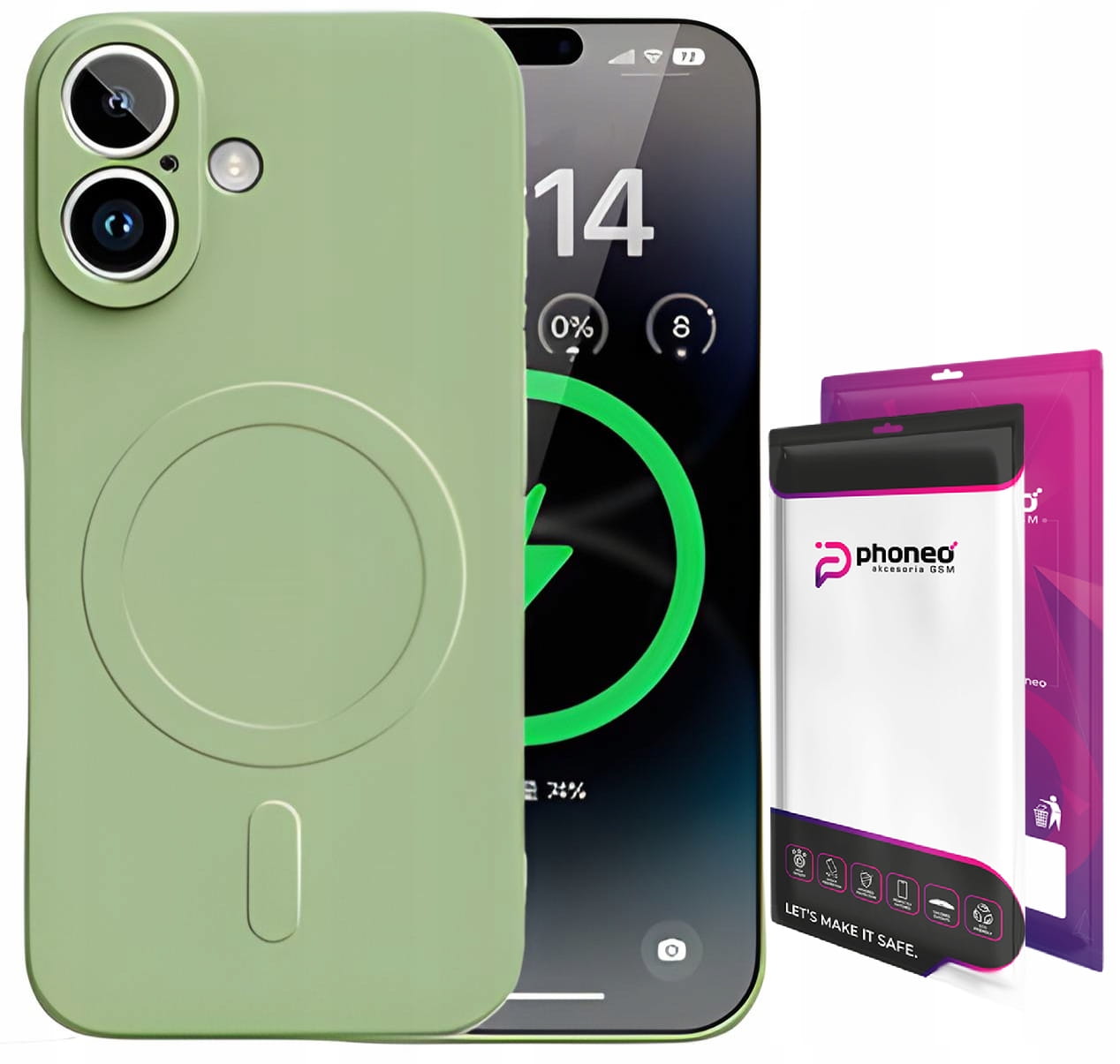 Etui Phoneo Liquid Soft Silicone do MagSafe - iPhone 16 - Zielone
