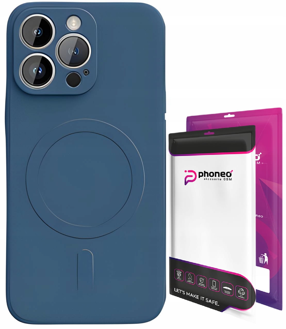 Etui Phoneo Liquid Soft Silicone do MagSafe - iPhone 13 Pro - Niebieskie 