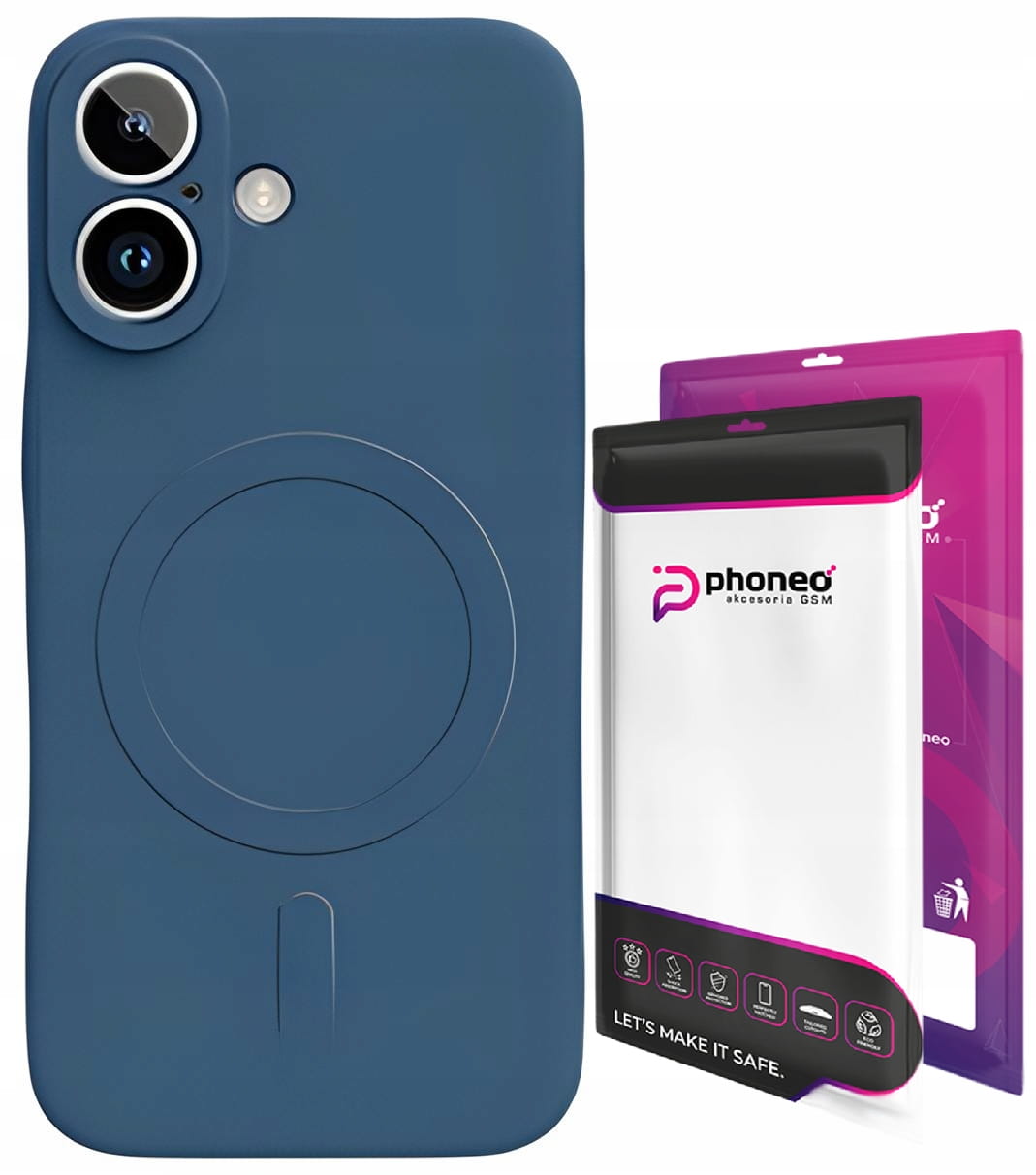 Etui Phoneo Liquid Soft Silicone do MagSafe - iPhone 16 - Niebieskie