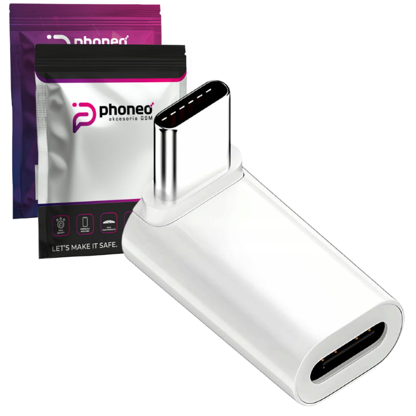 Adapter Kątowy - Żeńskie USB-C do Męskie USB-C - 40GBPS/8K 140W - Biały W2