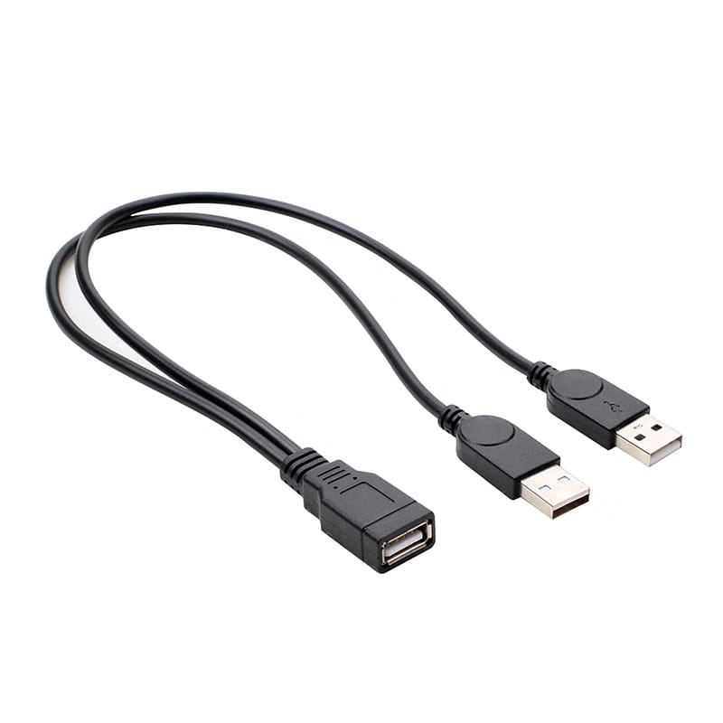 Kabel Y OTG Host USB - rozdzielacz 2x USB, 20 cm