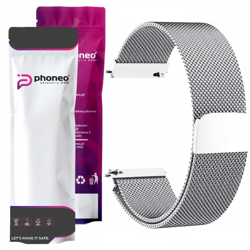 Bransoleta Magnetyczna Phoneo® do Smartwatcha - 22 mm, Srebrny