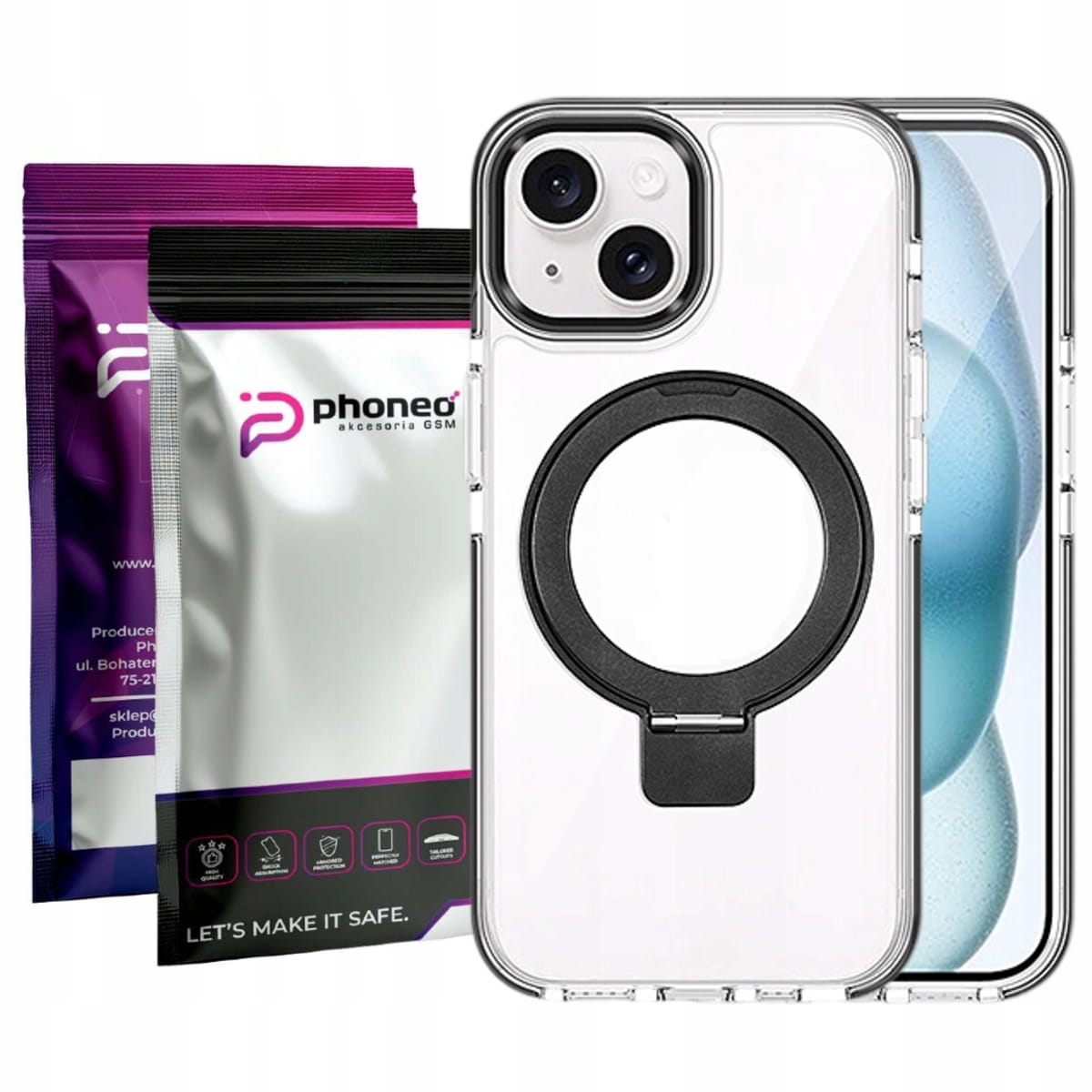 Etui Phoneo Clear Extra v2 - ochrona i funkcjonalna podpórka dla iPhone 14